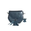 Elegant Midnight Blue Geometric Tassel Crossbody Bag