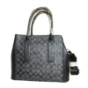 Luxury Monogram Embossed Faux Leather Tote - Classic Black