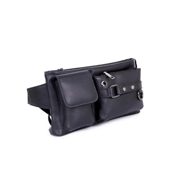 DLY-8_Black_b_vc8pge.webp Premium Men's Black Leather Multi-Pocket Waist Bag - Tactical Streetwear Sling